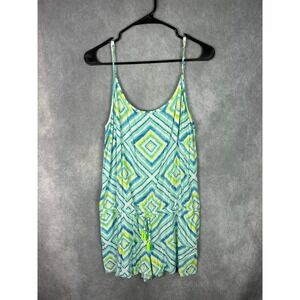 Southern Tide‎ Women's L Tie Dye Diamond Print Strappy Romper Rayon